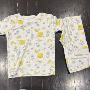 Carter's White Pajama Set with Yellow and Blue Floral Print